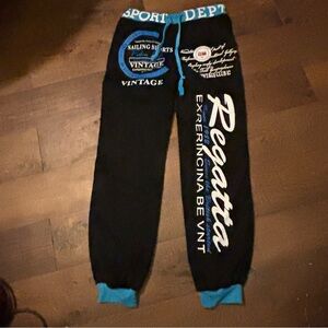 Regatta Kids Black Sweatpants with Blue Trim - Regatta